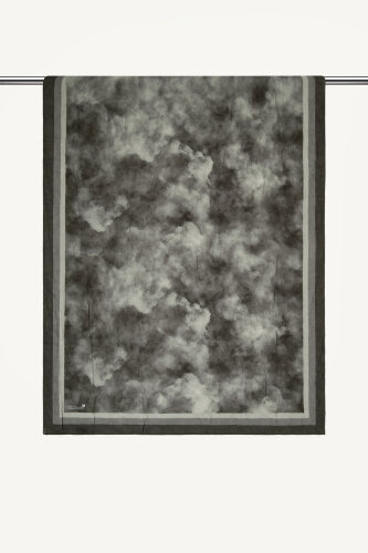 Acı Kahve Bulut Desenli Kraş Şal