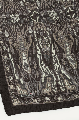 Acı Kahve Miras Desenli Müslin Eşarp - 3