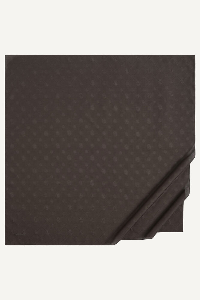 Acı Kahve Monogram Desen Mercan Eşarp - 2