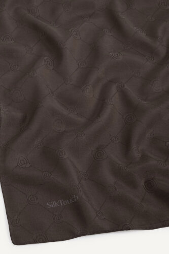 Acı Kahve Monogram Desen Mercan Eşarp - 3