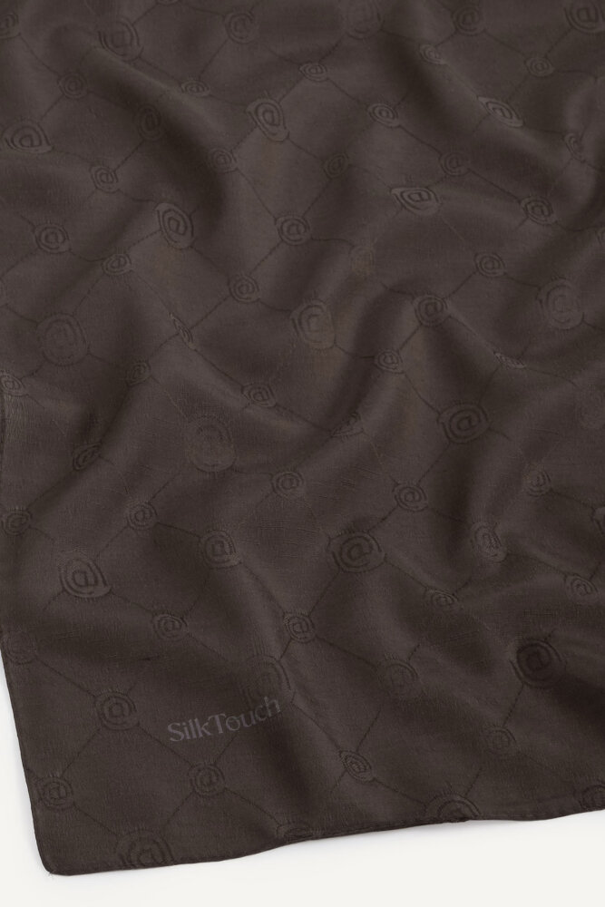 Acı Kahve Monogram Desen Mercan Eşarp - 3