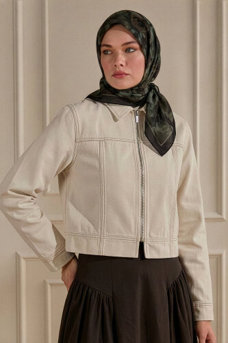 Acı Kahve Nostaljik Gül Desenli Müslin Eşarp