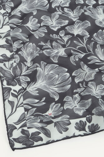 Antrasit Zambak Desen Natural Eşarp - 3