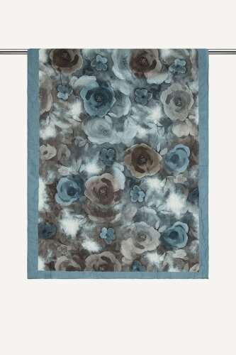 Aqua Suluboya Gül Desenli Kraş Şal