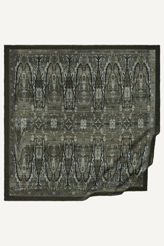 Asker Yeşili Miras Desenli Müslin Eşarp (1)