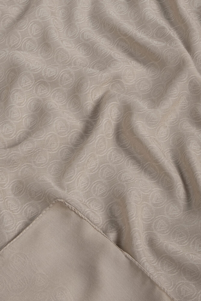 Bej Piramit Monogram Desen Mercan Şal - 2