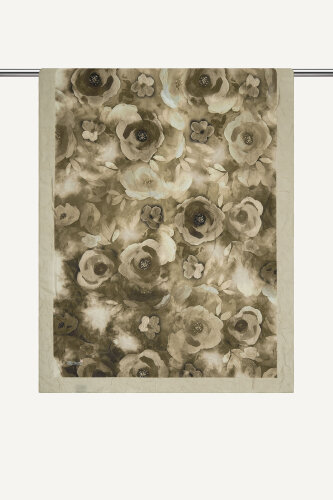 Bej Suluboya Gül Desenli Kraş Şal