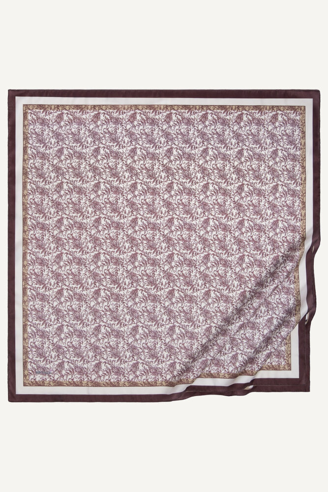 Bordo Asalet Motifi Desen Kristal Eşarp - 2