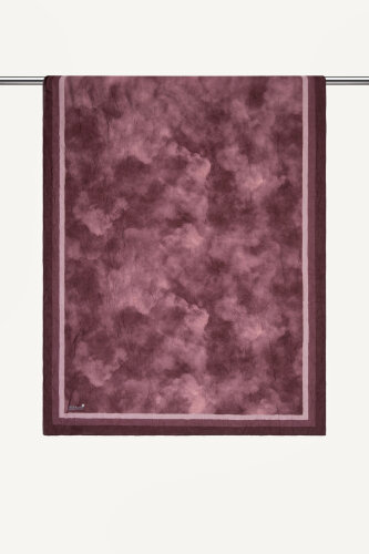 Bordo Bulut Desenli Kraş Şal