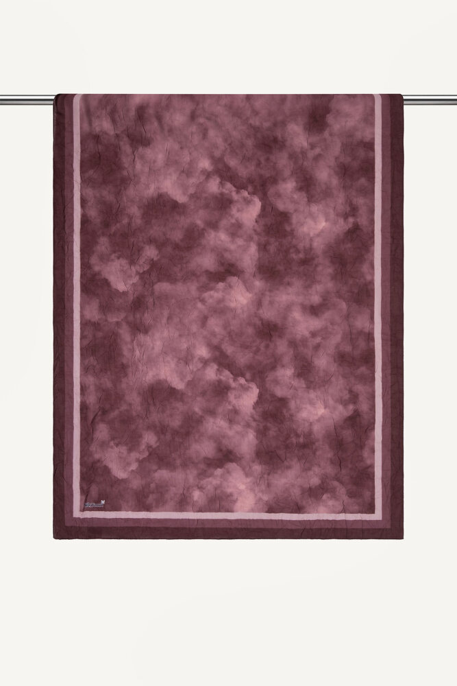 Bordo Bulut Desenli Kraş Şal - 1