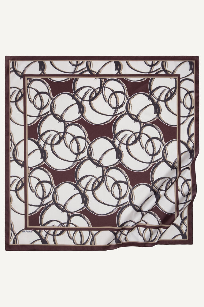 Bordo Çember Dansı Desen Kristal Eşarp - 2