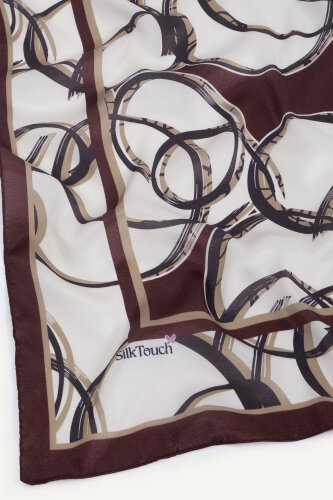 Bordo Çember Dansı Desen Kristal Eşarp - 3