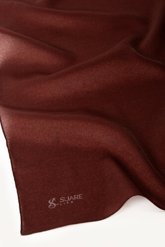 Bordo Düz Renk Kehribar Eşarp - 3