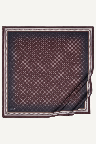 Bordo Elmas Bağ Desen Kristal Eşarp (1)