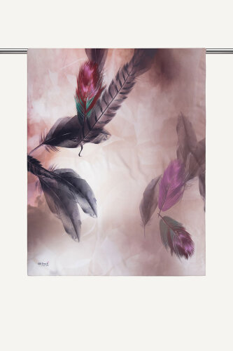 Bordo Kehribar Tüyü Desenli Fransız İpeği Şal (1)