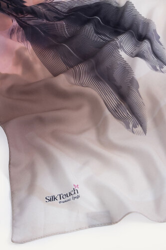 Bordo Kehribar Tüyü Desenli Fransız İpeği Şal - 3