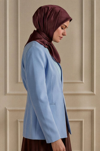 Bordo Monogram Desen Mercan Eşarp