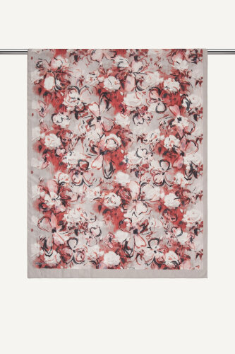 Bordo Pamuk Esintisi Desen Kraş Şal 