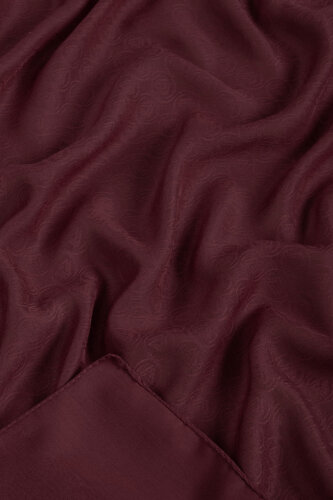Bordo Piramit Monogram Desen Mercan Şal (1)
