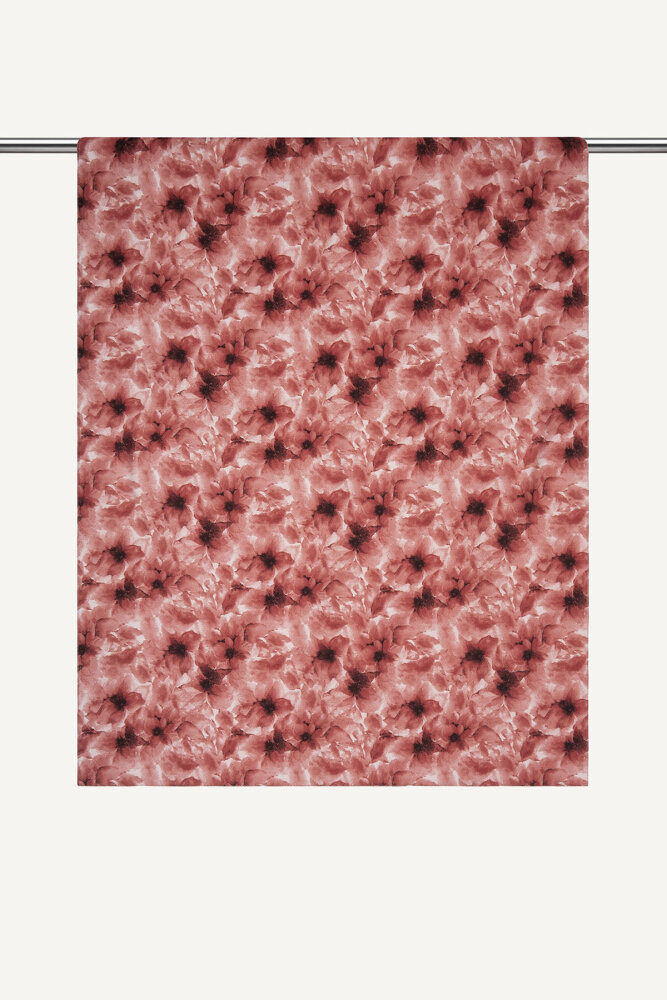 Bordo Sisli Buket Desen Rami Şal - 1