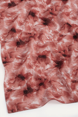 Bordo Sisli Buket Desen Rami Şal (1)