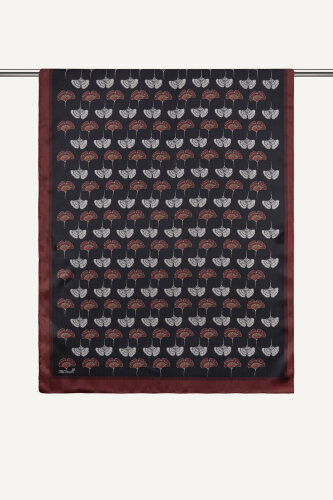  Bordo Yonca Desenli İdol Vual Şal