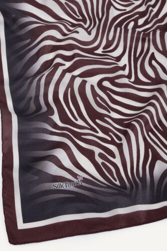 Bordo Zebra Desen Kristal Eşarp - 3