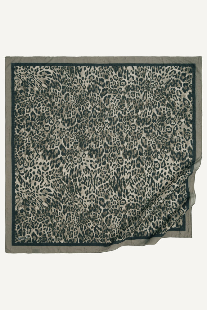 Çağla Leopar Desenli Kraş Eşarp - 2