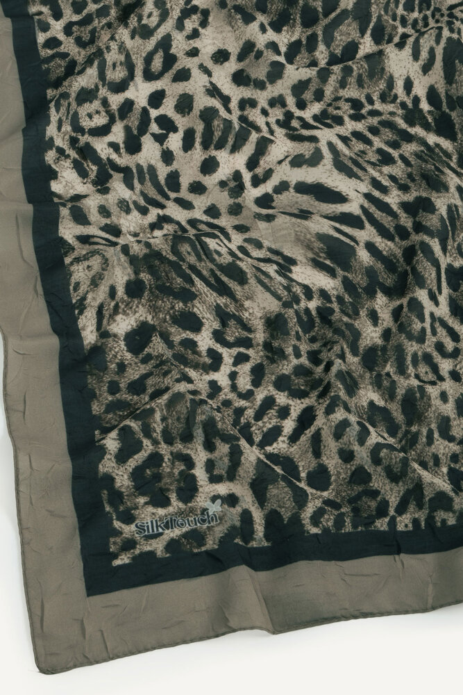 Çağla Leopar Desenli Kraş Eşarp - 3
