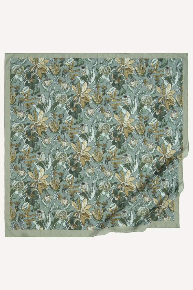 Çağla Vintage Flora Desen Kraş Eşarp - 2