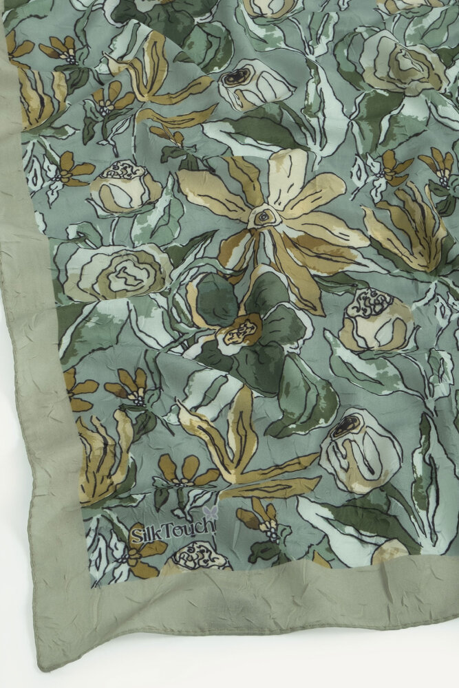 Çağla Vintage Flora Desen Kraş Eşarp - 3