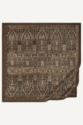 Çikolata Miras Desenli Müslin Eşarp (1)