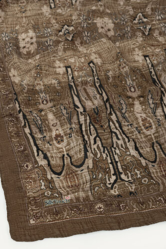 Çikolata Miras Desenli Müslin Eşarp - 3