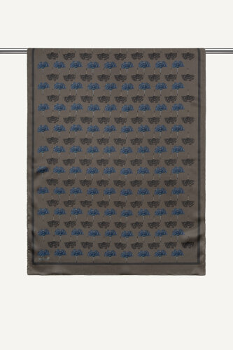 Çikolata Yonca Desenli İdol Vual Şal