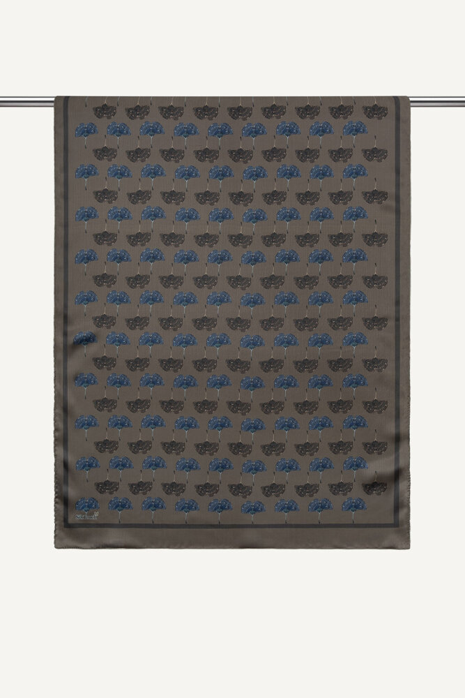 Çikolata Yonca Desenli İdol Vual Şal - 1