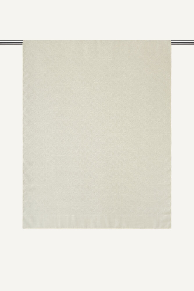 Ekru Piramit Monogram Desen Mercan Şal - 1