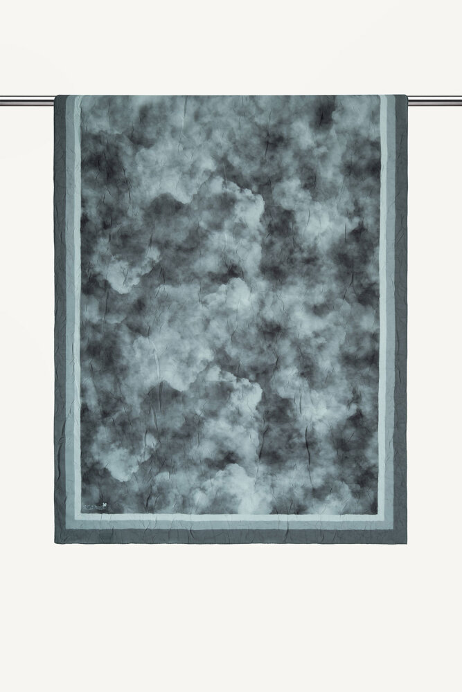 Füme Bulut Desenli Kraş Şal - 1