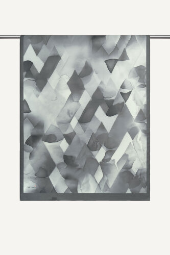 Füme Kristal Işıltı Desenli Fransız İpeği Şal (1)