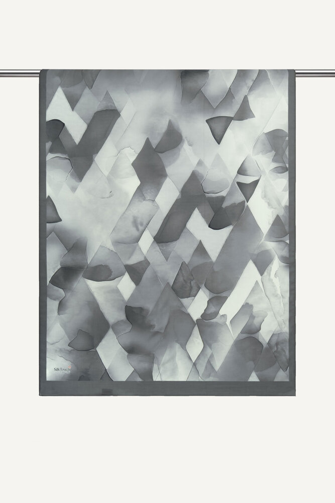 Füme Kristal Işıltı Desenli Fransız İpeği Şal - 2