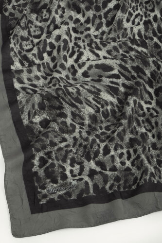 Füme Leopar Desenli Kraş Eşarp - 3