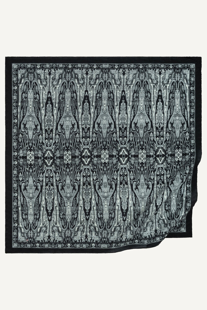 Füme Miras Desenli Müslin Eşarp - 2