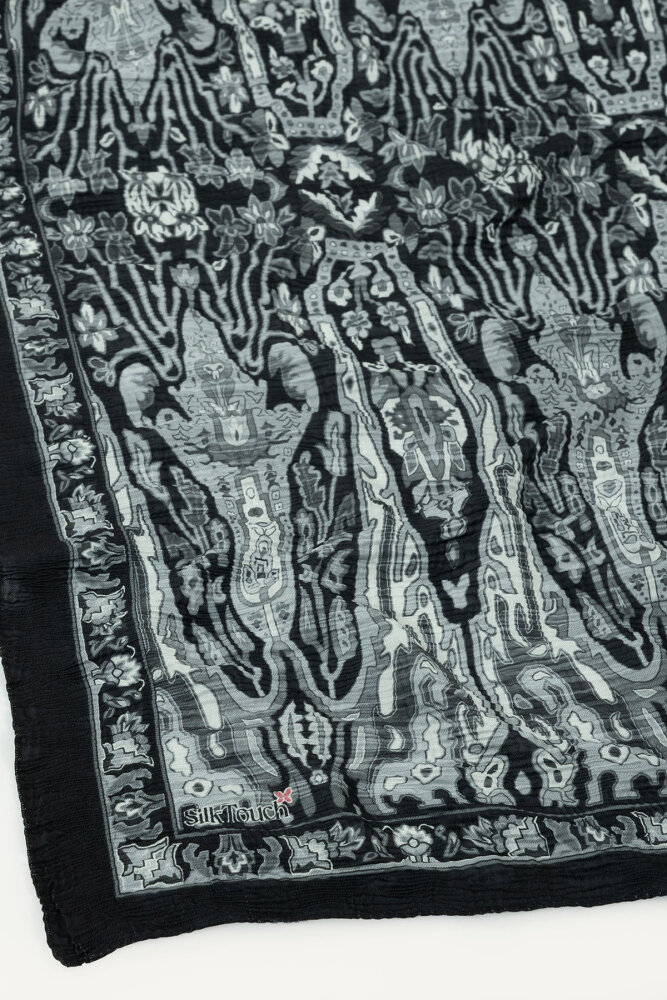 Füme Miras Desenli Müslin Eşarp - 3