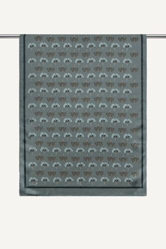 Füme Yonca Desenli İdol Vual Şal