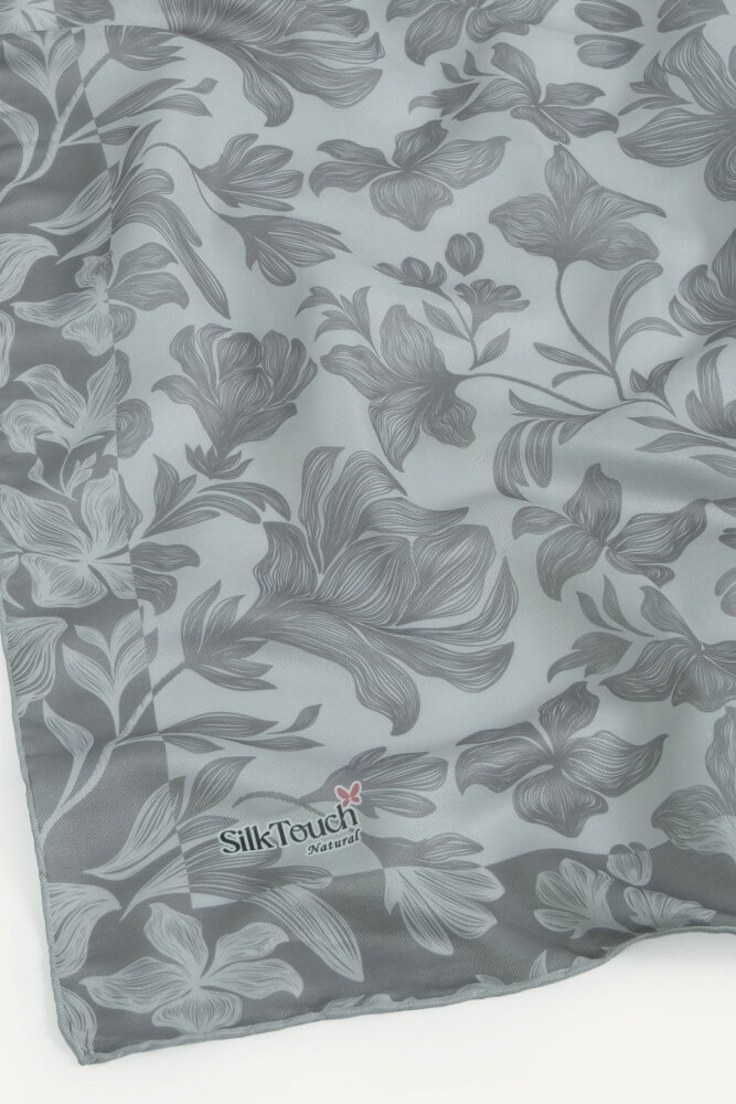 Füme Zambak Desen Natural Eşarp - 3