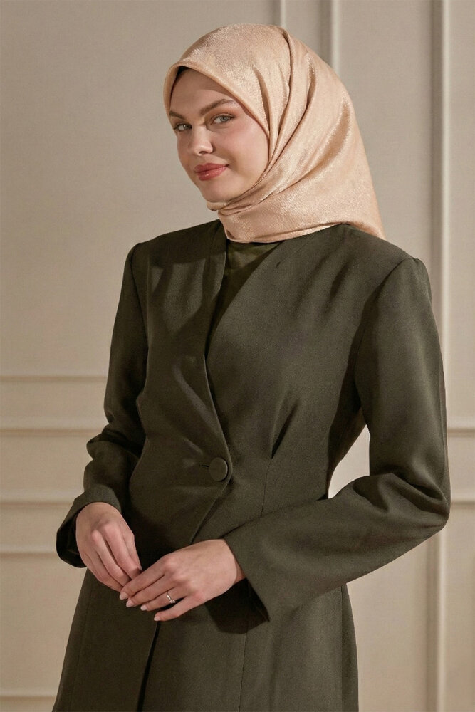 Gold Düz Renk Kehribar Eşarp - 1