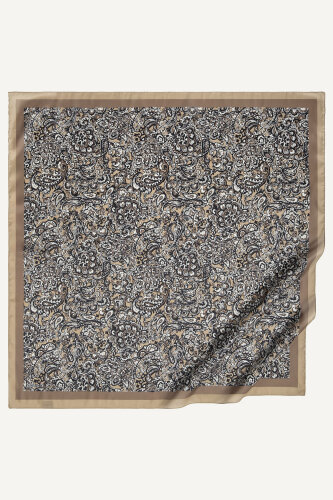 Gold Etnik Desen Kristal Eşarp (1)