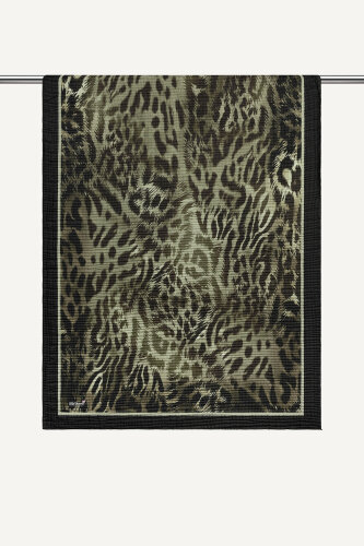 Gold Leopar Desenli Müslin Şal