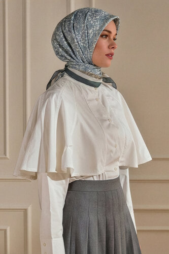 Gri Asalet Motifi Desen Kristal Eşarp