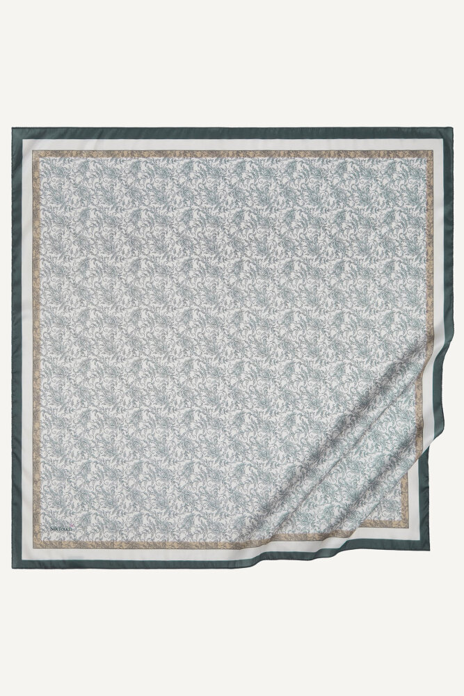 Gri Asalet Motifi Desen Kristal Eşarp - 2