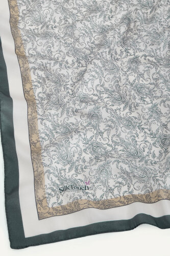 Gri Asalet Motifi Desen Kristal Eşarp - 3